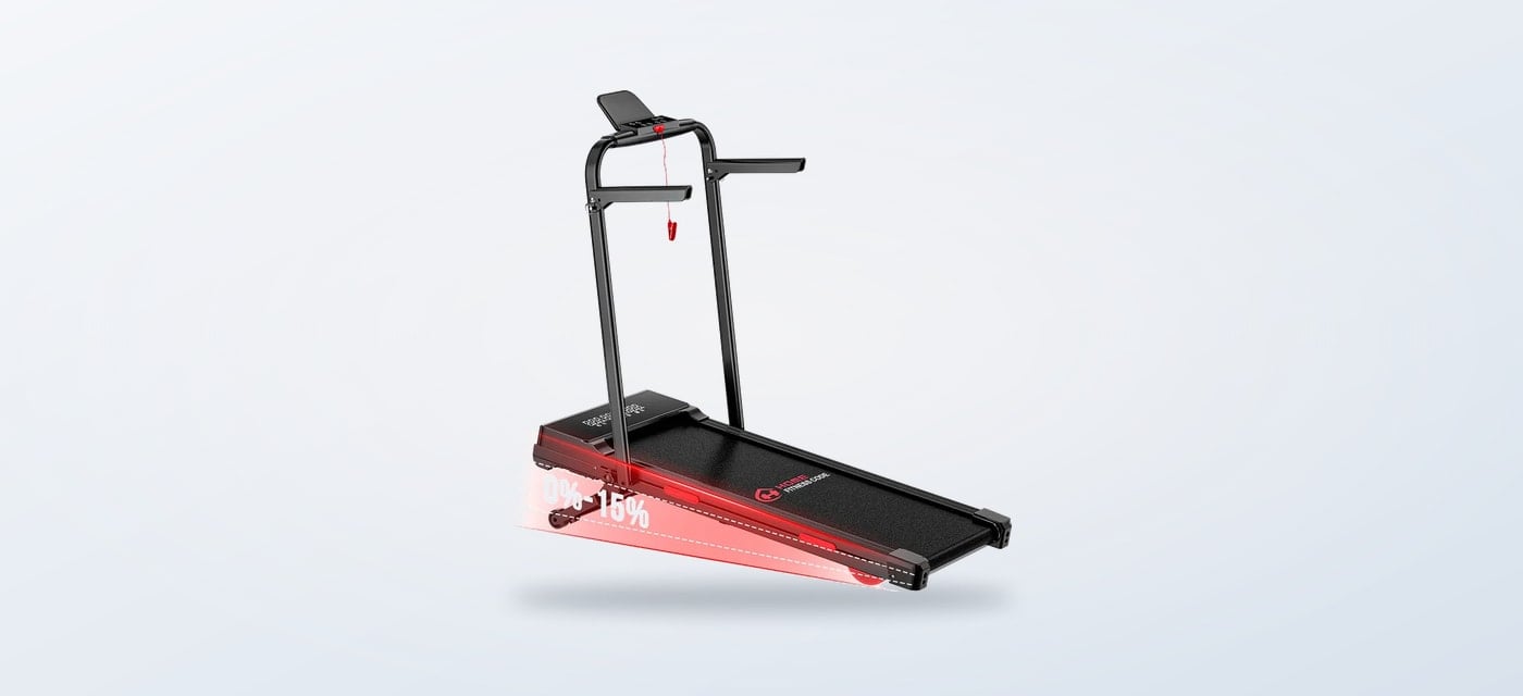 Home Fitness Code Y5 folding treadmill shown on its own