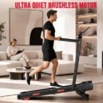 Home Fitness Code Y5 treadmill shown in a home workout setting