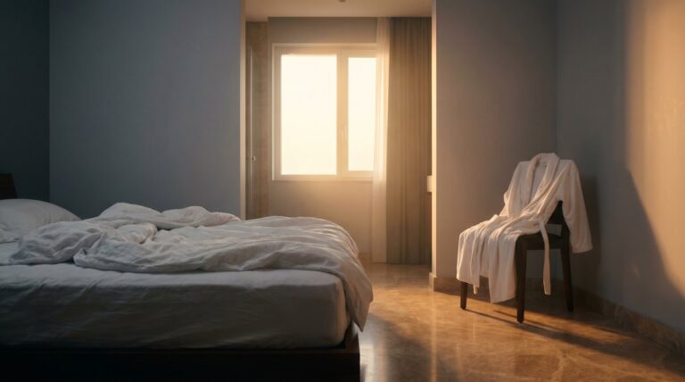 Hotelzimmer mit Bademantel als Wellness-Alltagsszene
