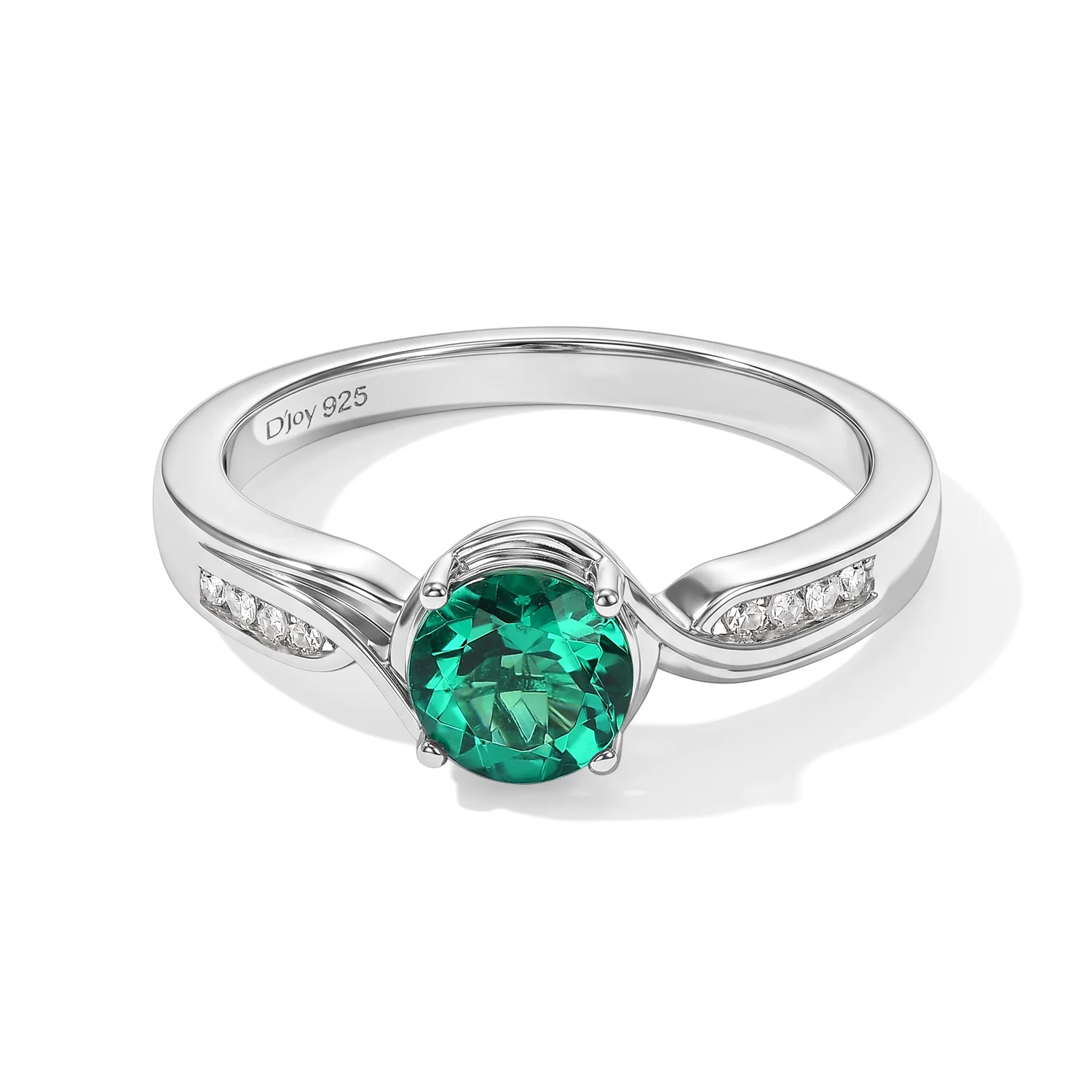 Lab-grown emerald and diamond ring