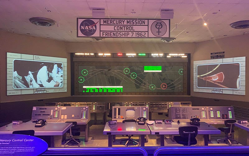 Mission Control exhibit at Kennedy Space Center