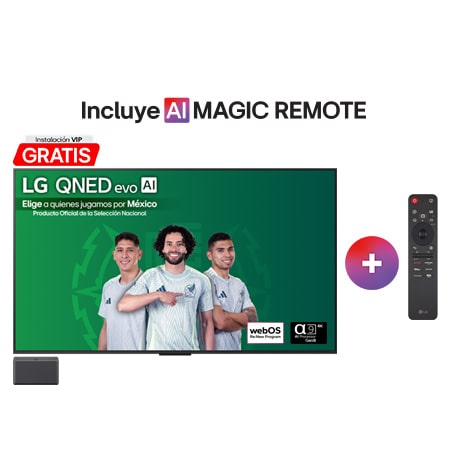 Composición promocional del televisor LG QNED9M