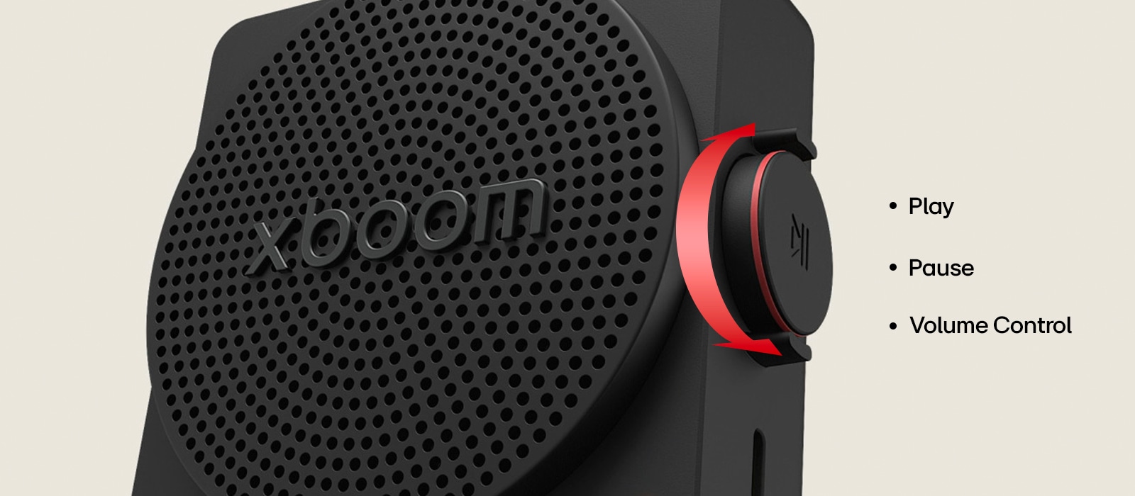 Detalle de los controles de la bocina LG xboom Mini