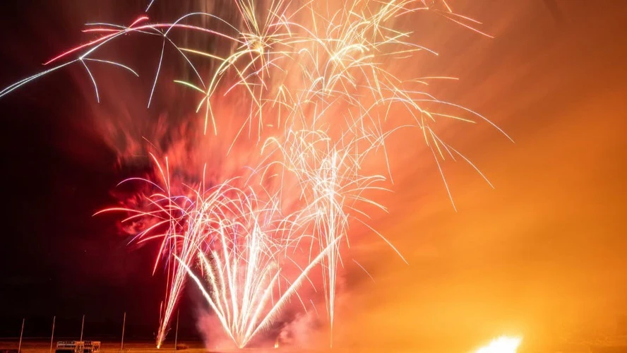 Fireworks display lighting the night sky