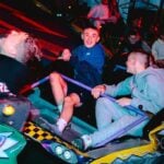 Illuminated fairground ride at Spooktacular Glasgow