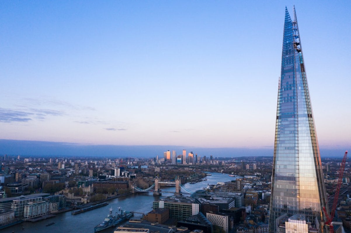 The Shard rising above the London skyline