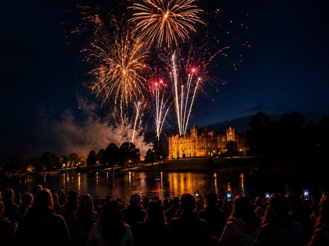 Fireworks display at Tortworth Court