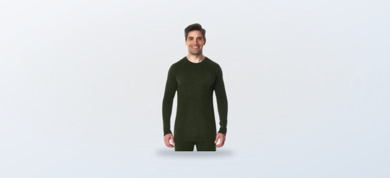 Men's Army Green merino long sleeve shirt