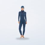 Merino Tech denim 250 merino set with beanie and gaiter