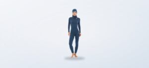 Merino Tech denim 250 merino set with beanie and gaiter