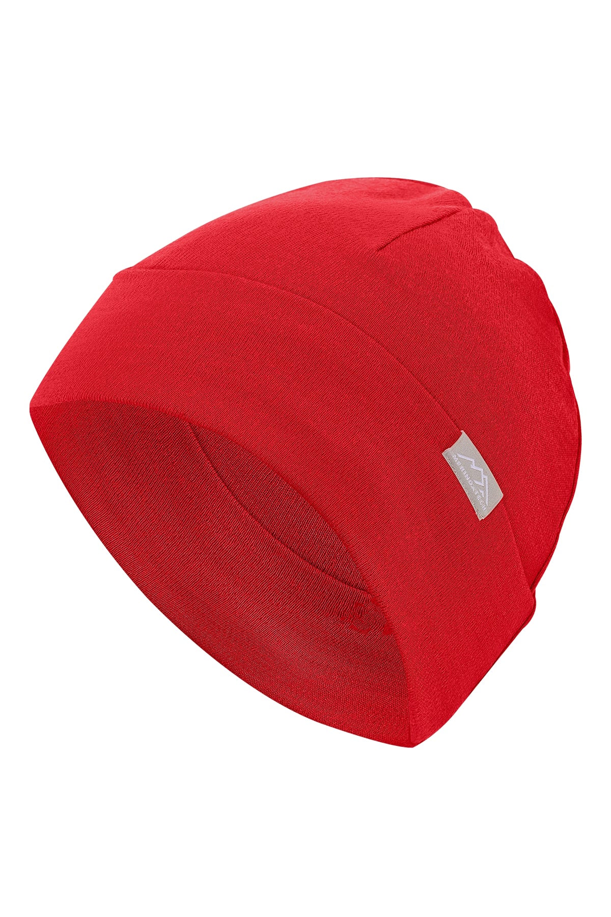 Cherry red merino beanie for children