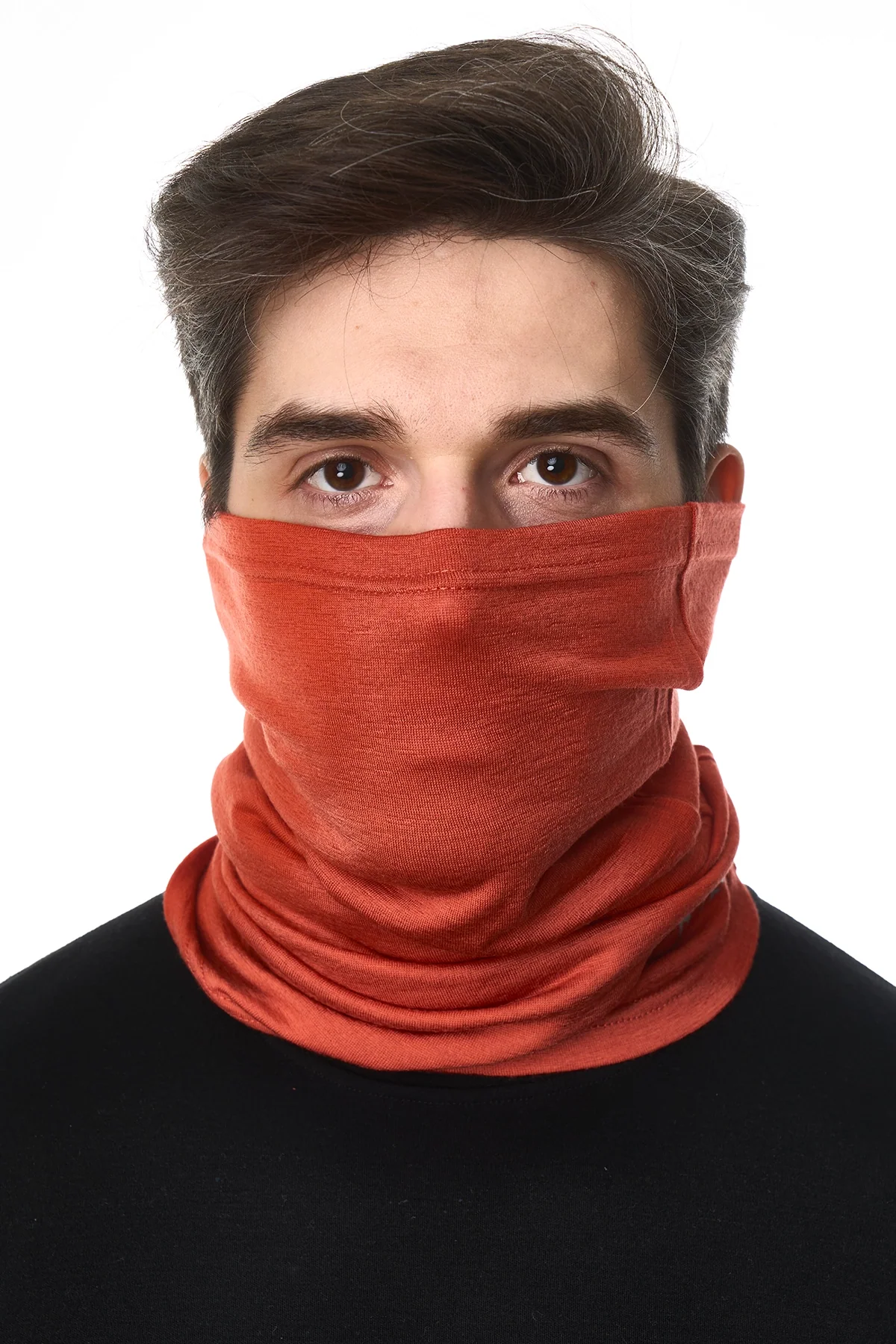 Merino Tech rusty orange merino neck gaiter