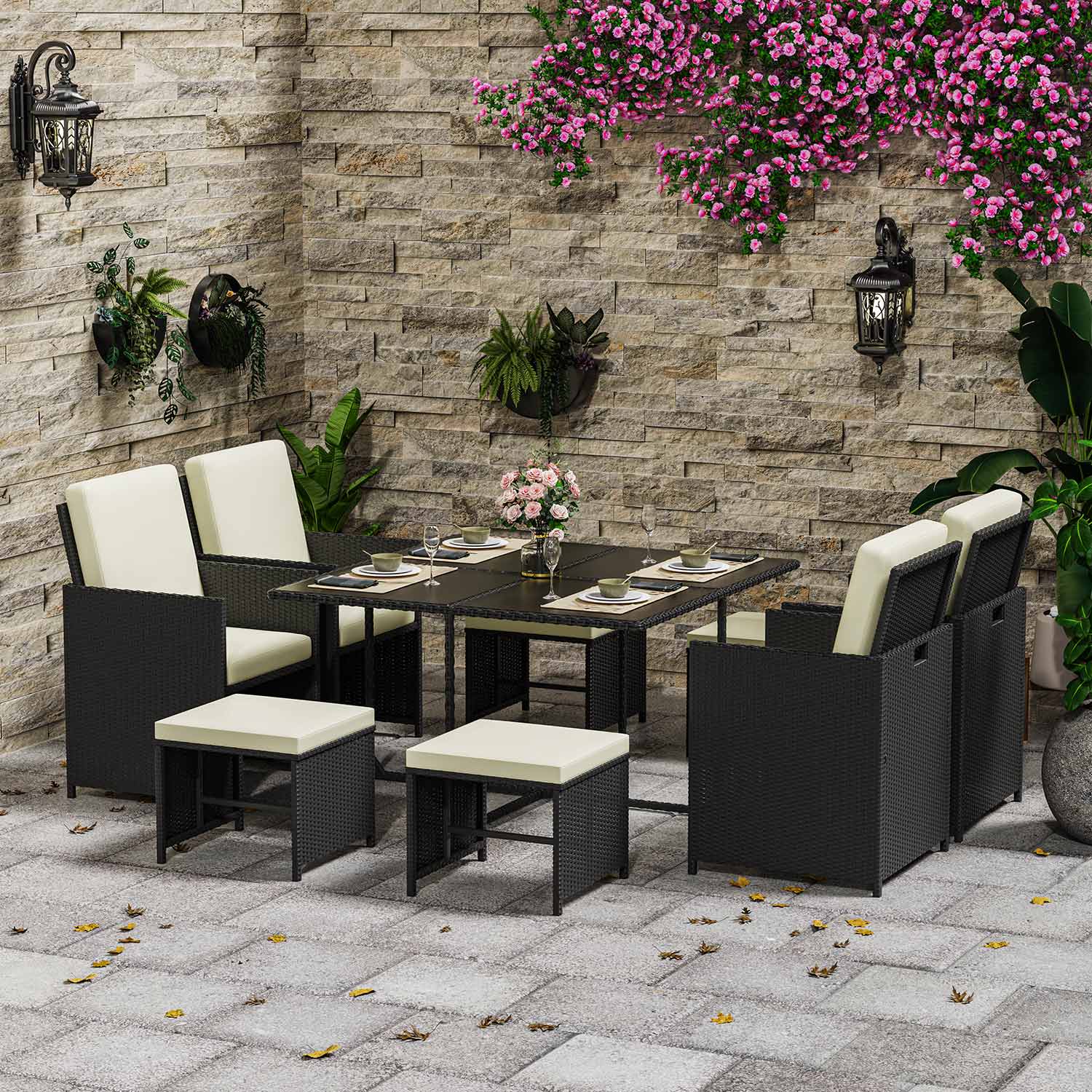 RattanTree rattan garden dining set with table and chairs