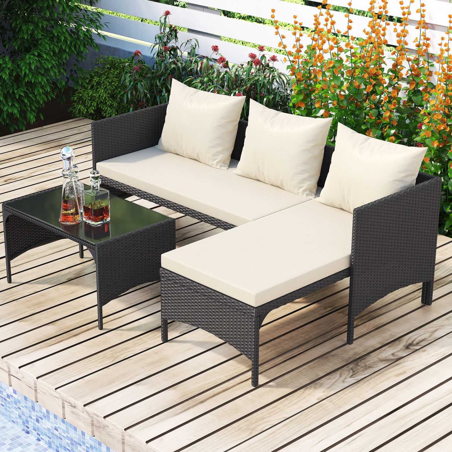 Three-piece RattanTree rattan outdoor conversation set