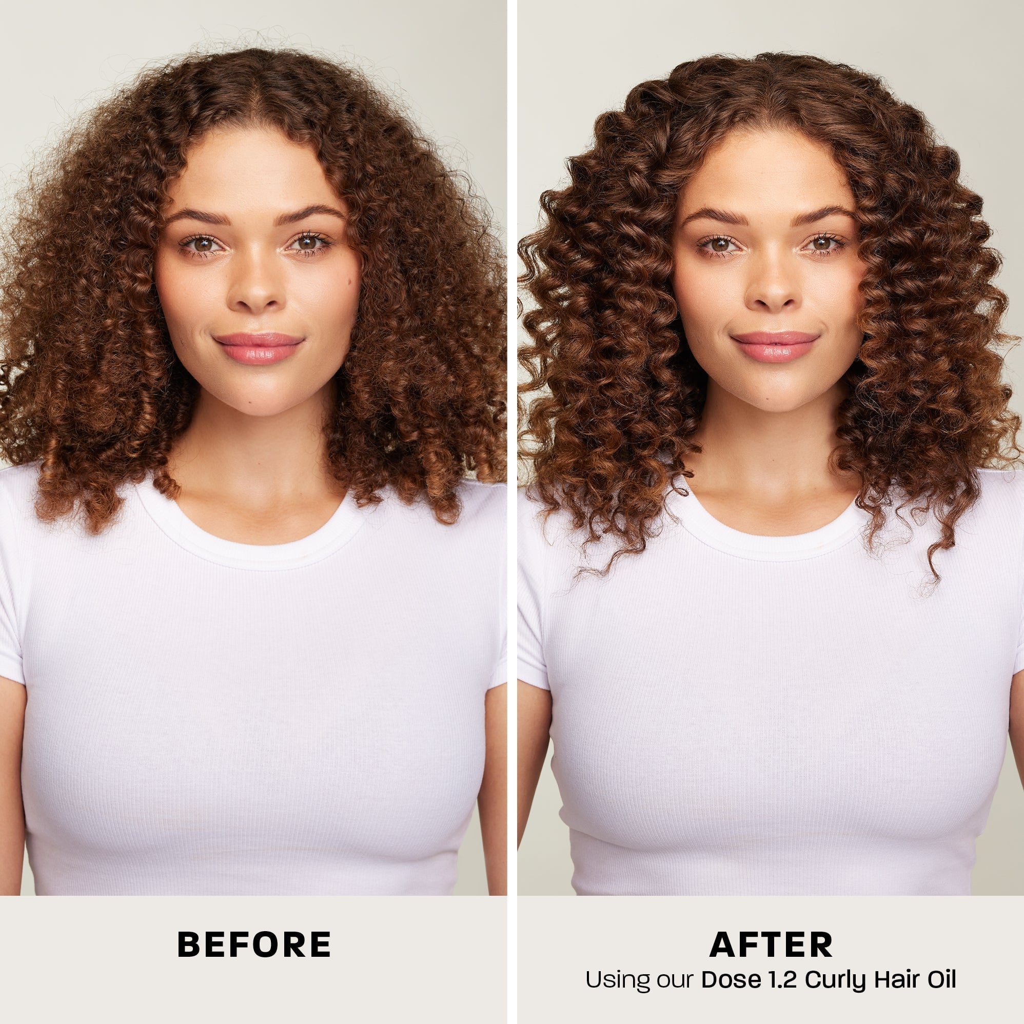 Curly hair before-and-after comparison from REHAB Your Hair