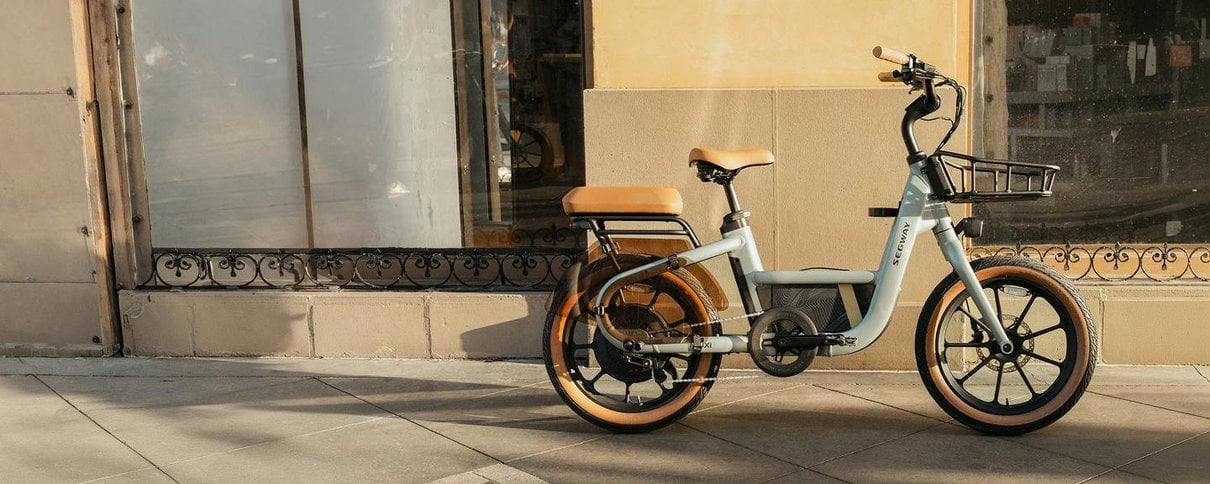Segway MUXI Pro cargo eBike in a wide lifestyle banner