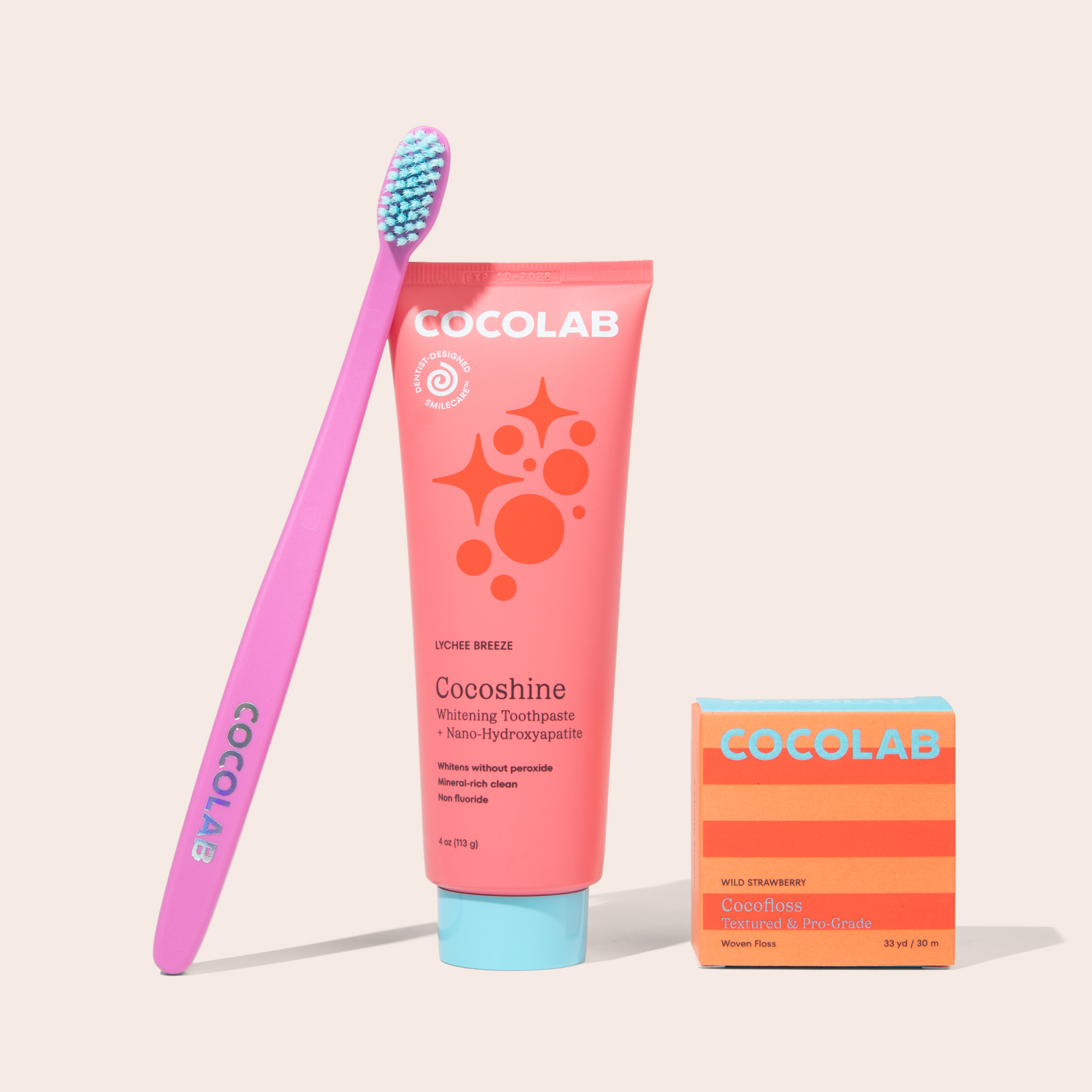 Cocofloss Smile-Bliss set in a pink colorway