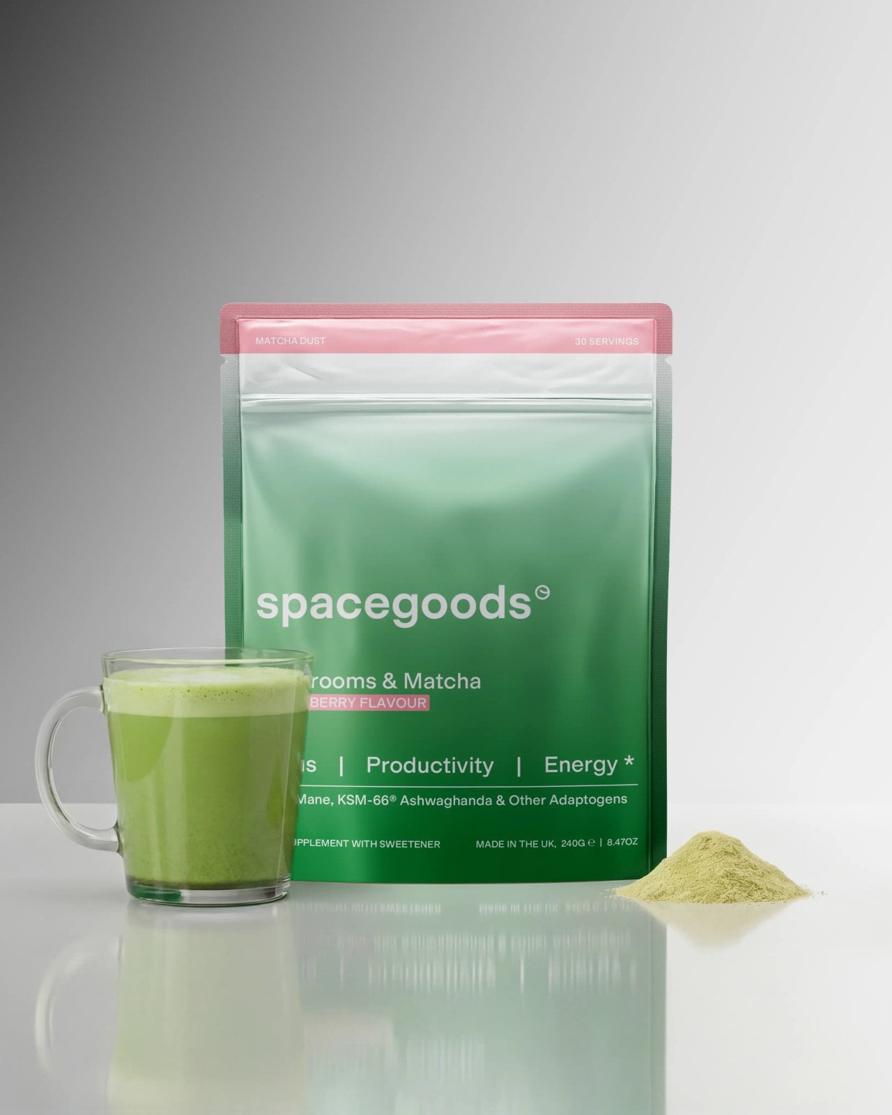Strawberry flavour Matcha Dust pouch