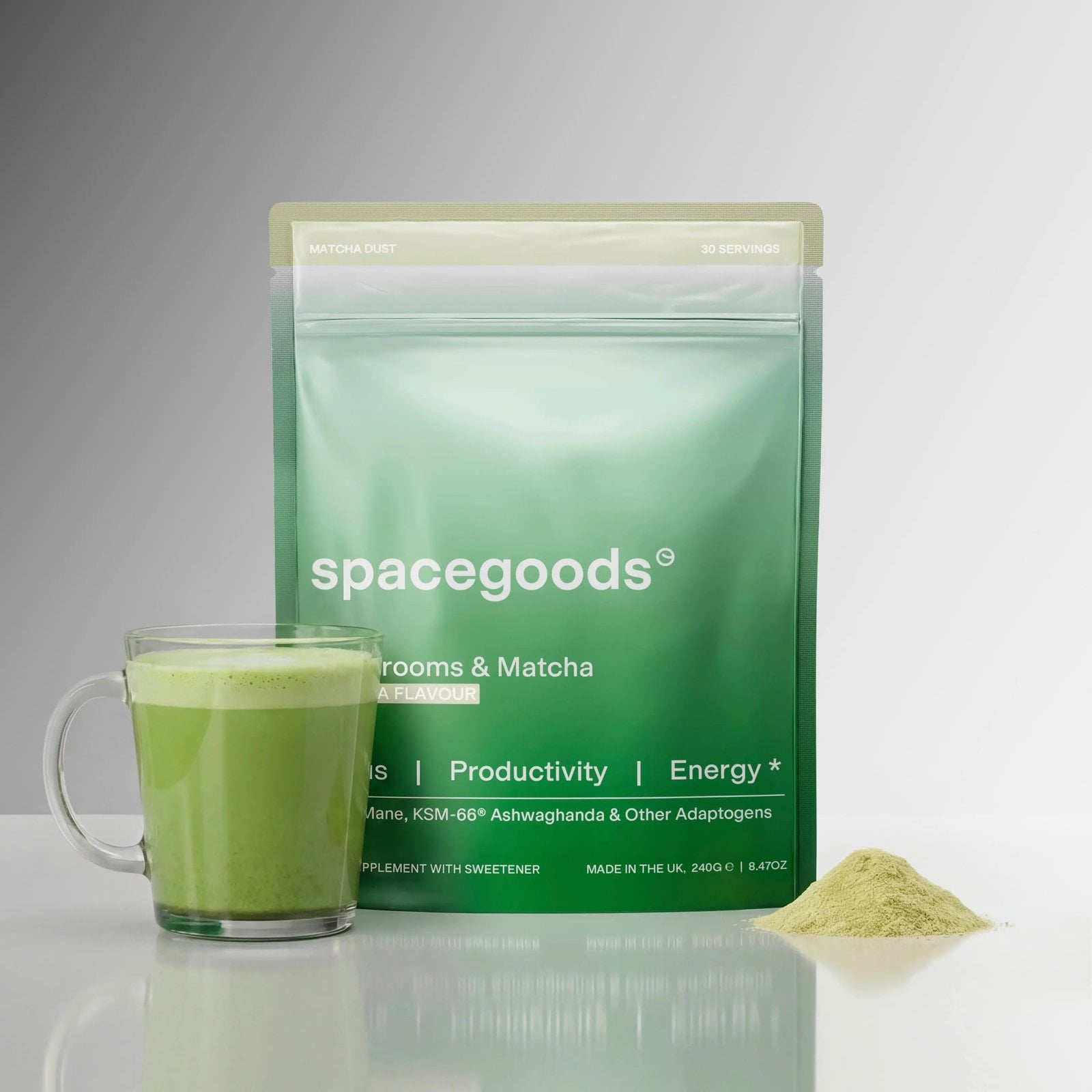 Matcha Dust vanilla flavour pouch