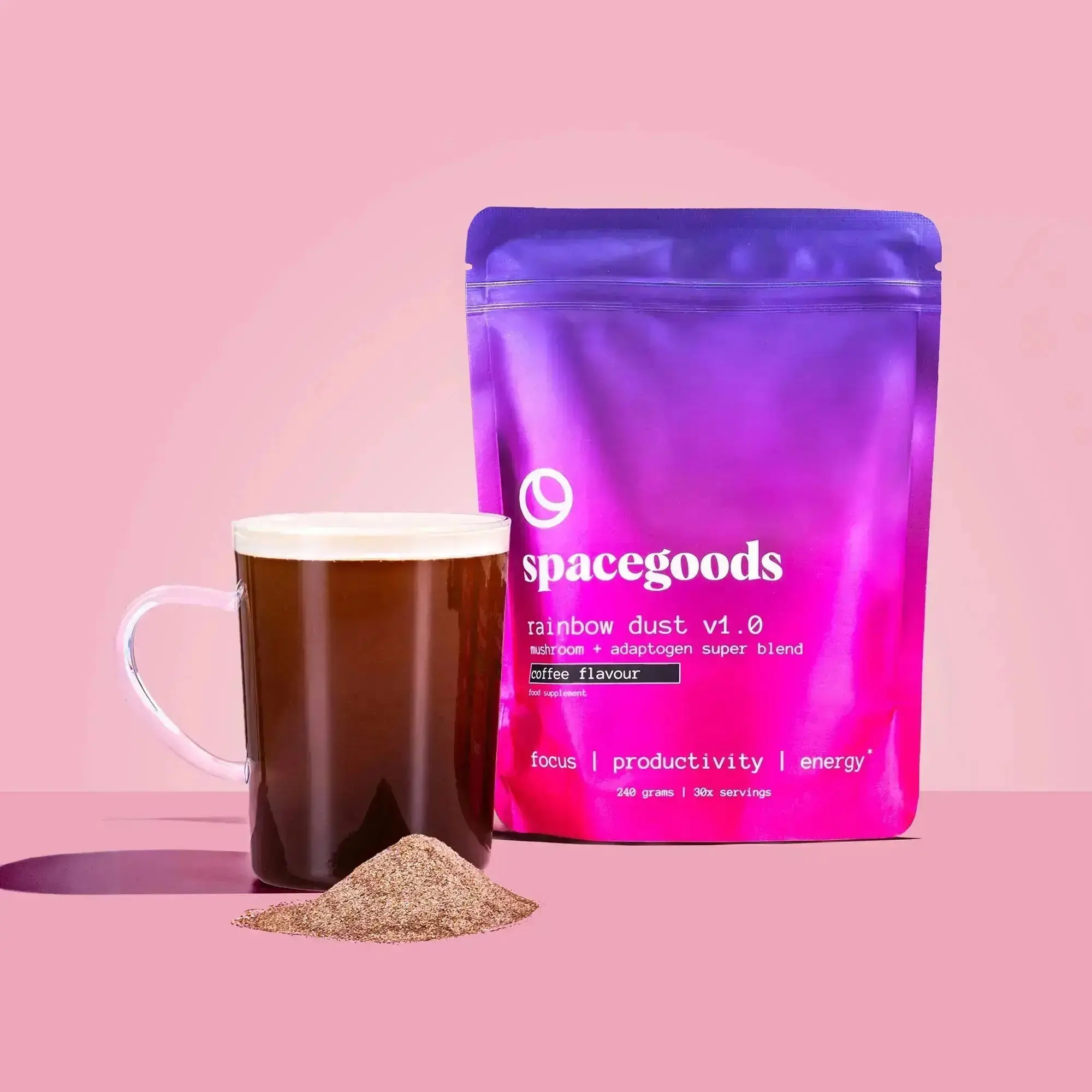 Rainbow Dust coffee blend pouch photographed by Spacegoods