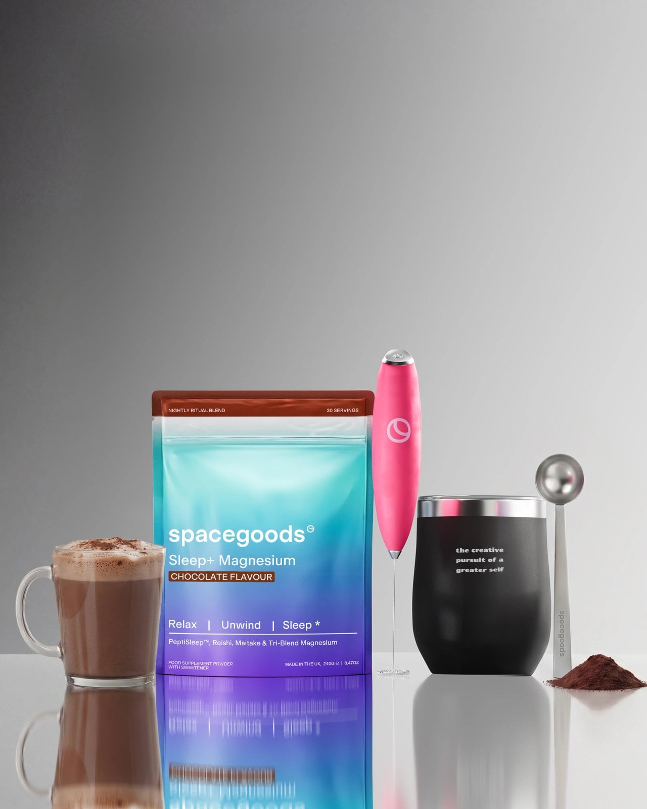 Sleep+ Magnesium pouch with starter kit accessories