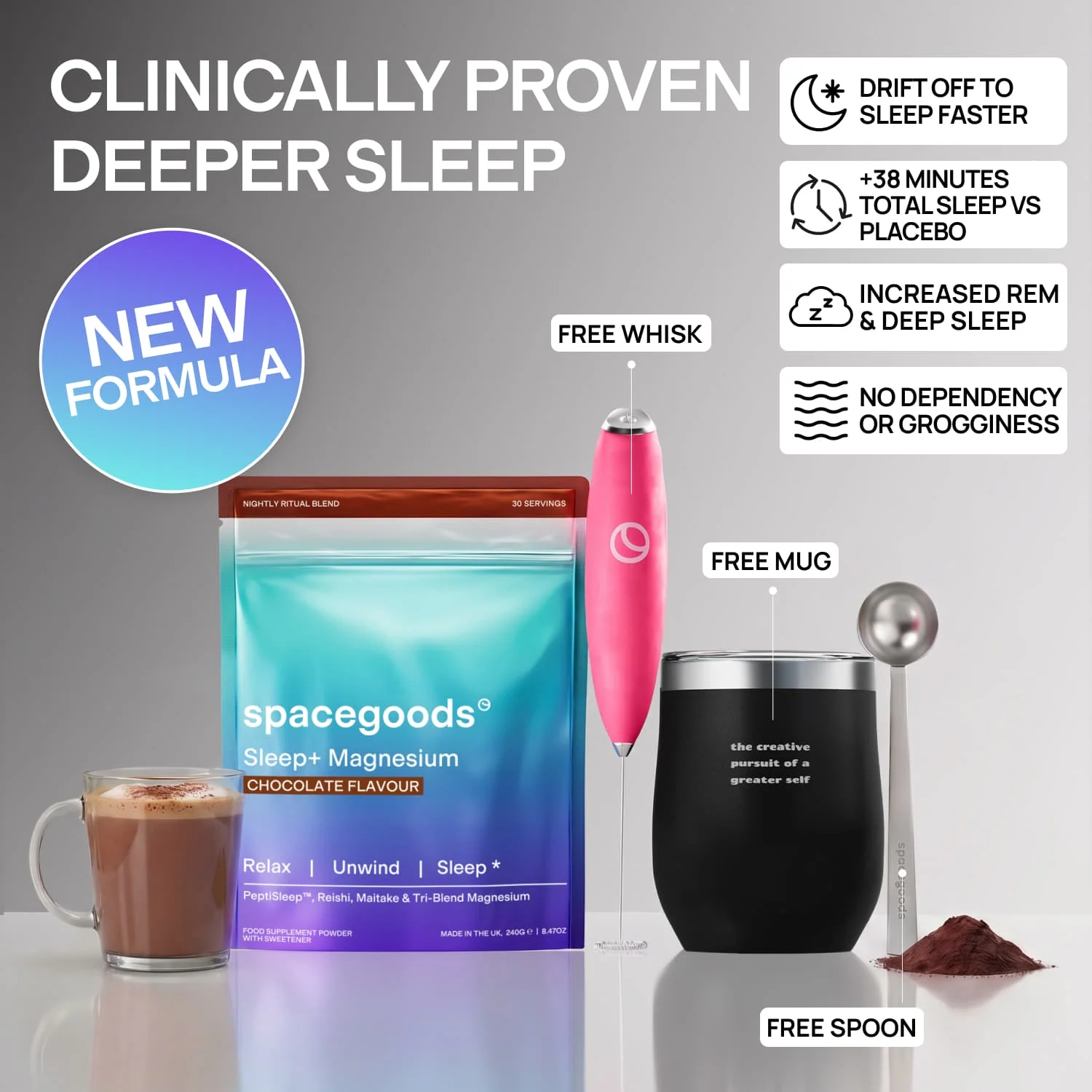 Sleep+ Magnesium starter kit with its evening drink powder