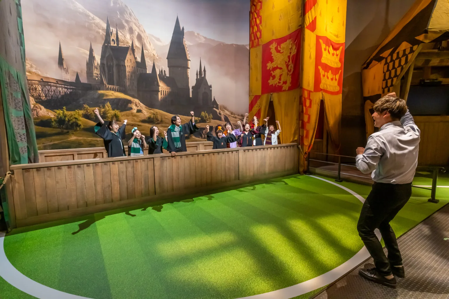 Quidditch themed area inside the Studio Tour