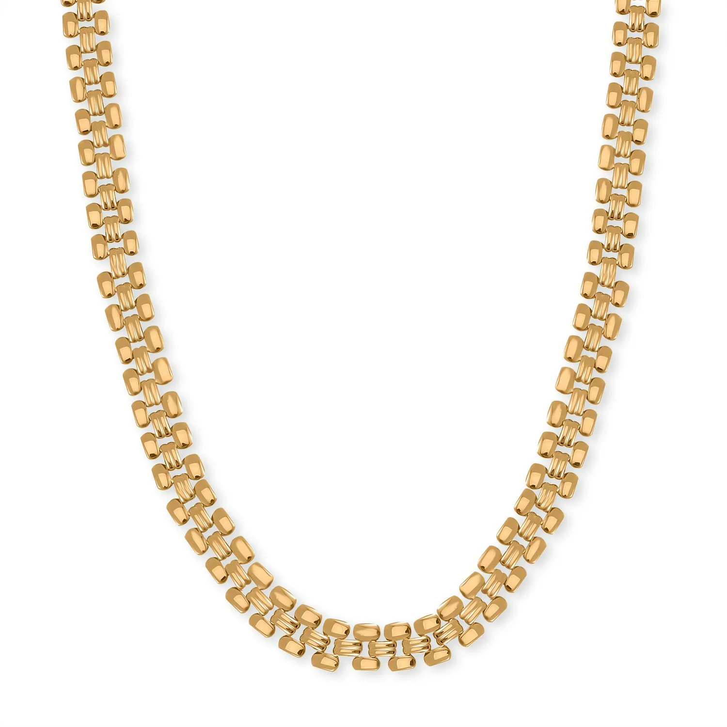 Fancy necklace in pure yellow brass