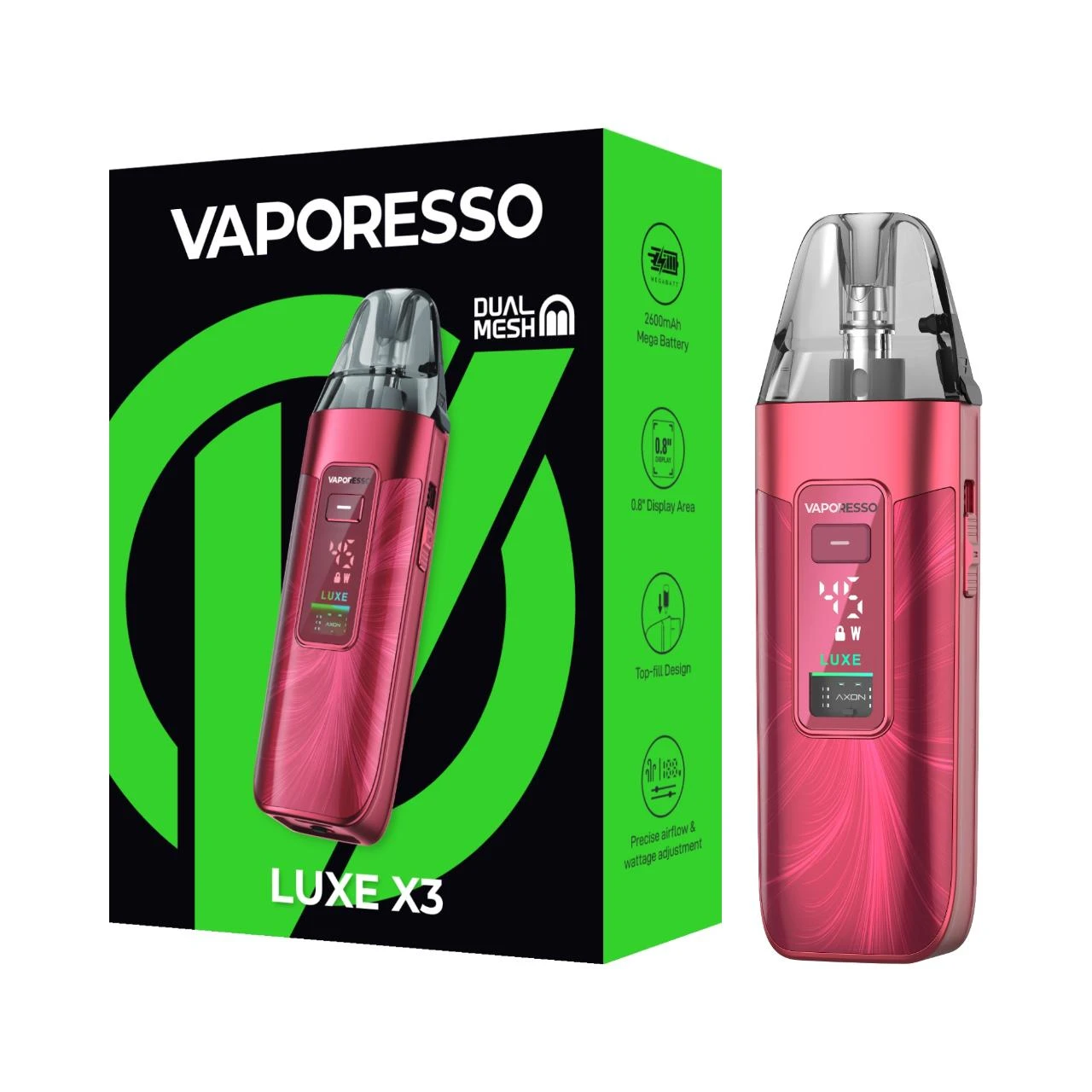 Vaporesso Luxe X3 kit in sheer red