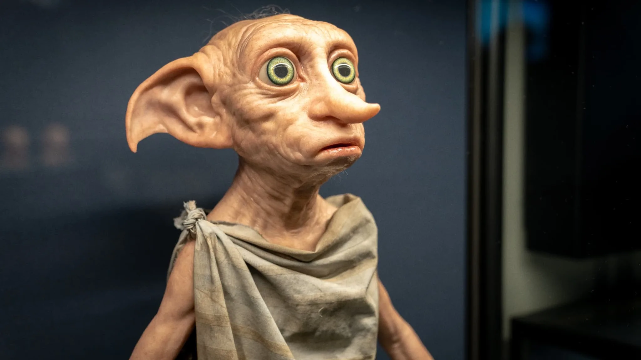 Dobby creature effects display at the studio tour