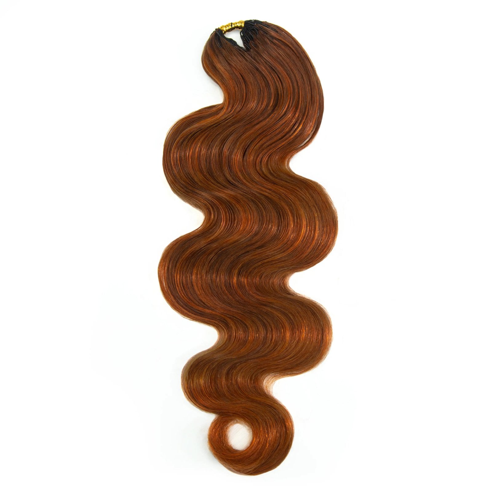 Auburn blend body wave crochet hair shown from the front