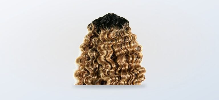 Ombre blonde water curly human crochet hair with dark roots