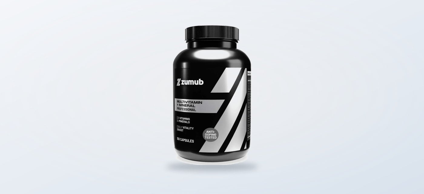 Flacon Zumub Multivitamin + Minerals Professional sur fond clair