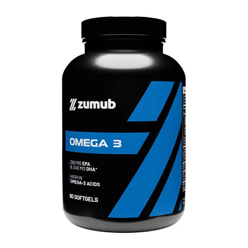 Flacon noir de capsules Oméga 3 Zumub